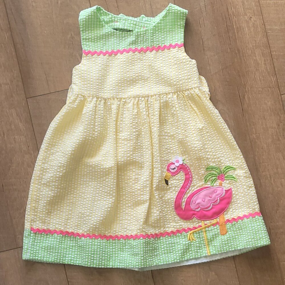 Emily Rose Gigham Seersucker Dress Pink Flamingo